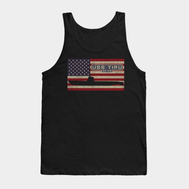 Tiru SS-416 Post WW2 Balao class submarine Vintage USA  American Flag Gift Tank Top by Battlefields